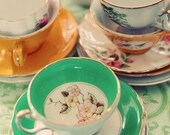 Before the Party - 4x6 Original Signed Photograph - tea party - vintage teacups print - charming decor