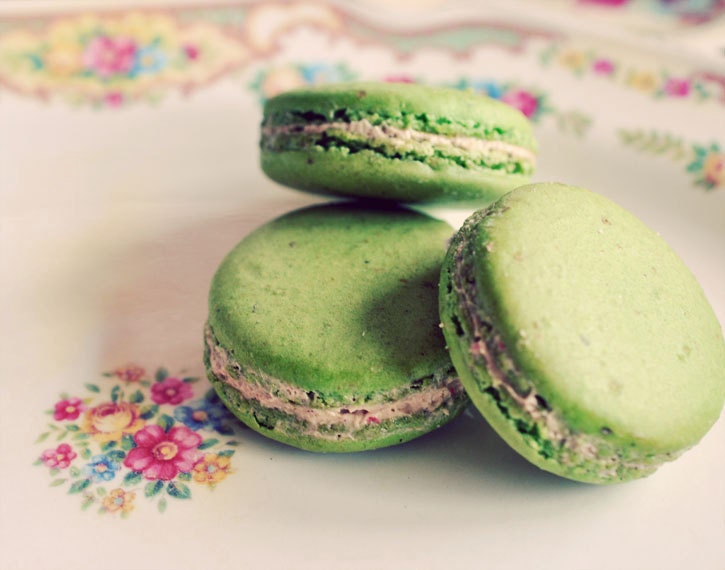 Macaron Photo -  5x7 Macaron Love - french cookie rich pastel colors green pink sweets print