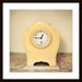 retro modern photograph - Tickety Tock 8x8 Print - butter yellow vintage clock quirky minimal photography