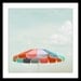 Beach Umbrella Photograph - 8x8 summer decor print - modern art print cool blue red beach house art