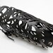 Leather Cuff Bracelet "Peacock Feather Plumes" - Custom Finishing - Nine Lives collection
