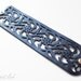 Leather Cuff Bracelet - "Rose Lace" Bracelet in Black Leather