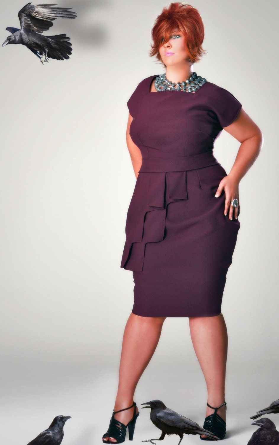 JIBRI Plus Size Flapping Grace Dress-30 percent Spring Discount Applied-Regular Price 250