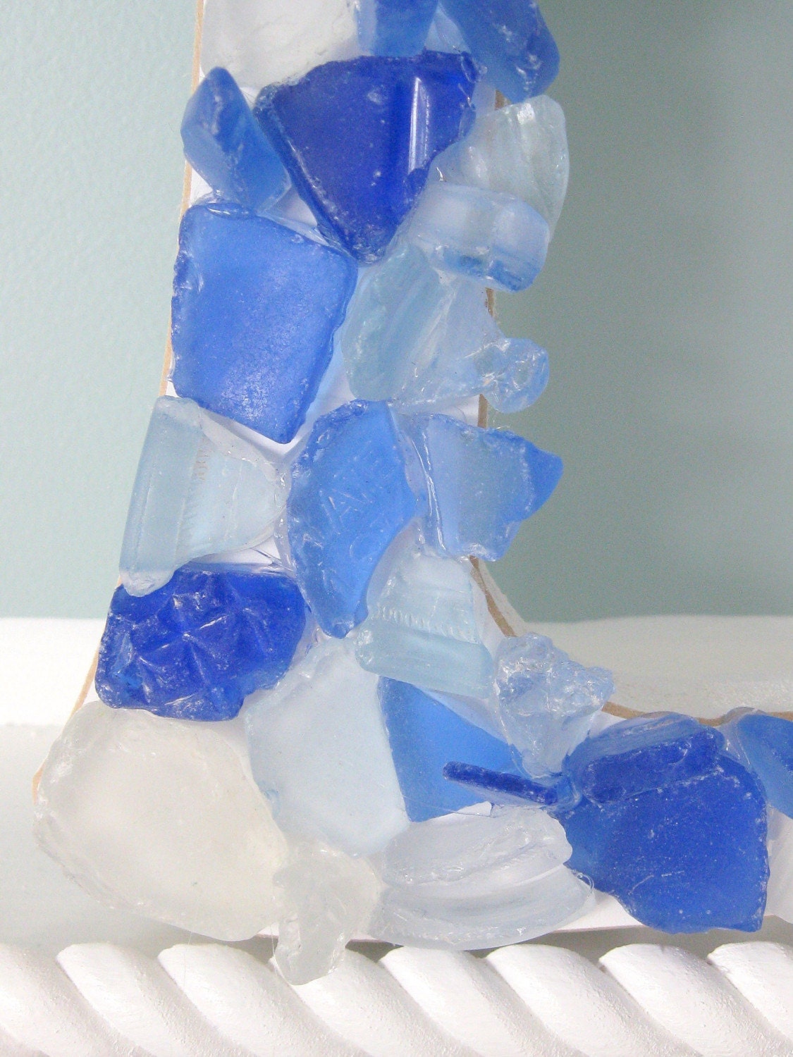 Sea Glass Letters Spell BEACH or SHORE in Many Colors