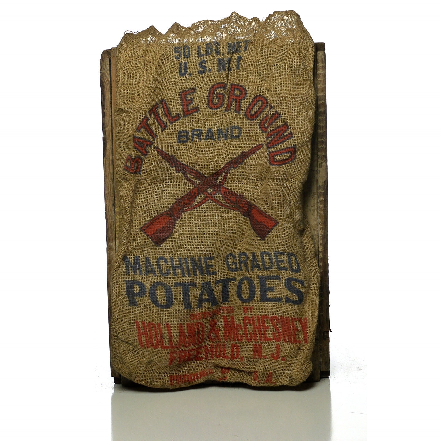 Feedsack, Vintage Battleground Potato Burlap Sack