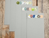 sewn stationery / set of five flat notes and envelopes / circles / custom made to order