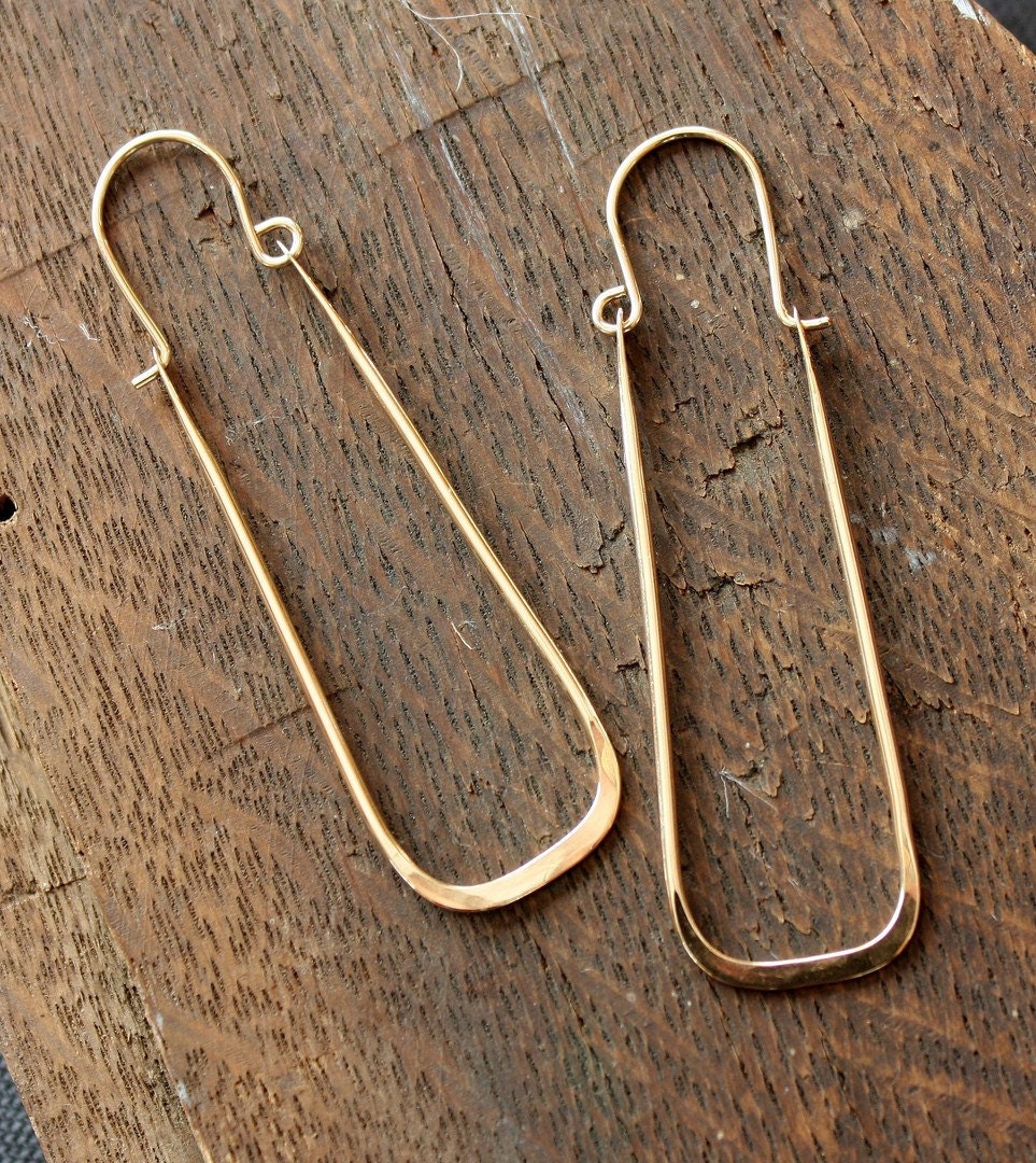 gold modern rectangle hoops