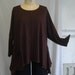 Coco and Juan Lagenlook Plus Size Top Chocolate Brown Knit Angled Tunic Top One Size Bust to 60 inches LAST ONE