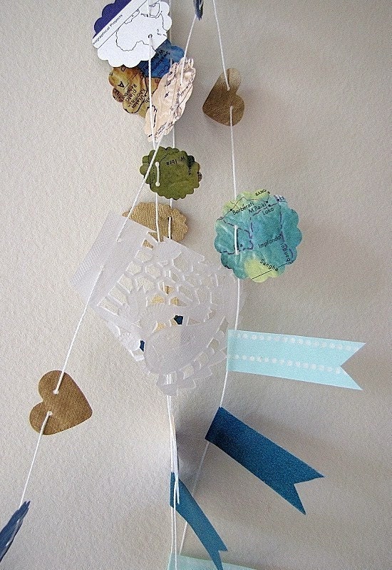 Vintage Map Garland