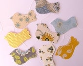 Blue, Grey and Yellow Bird Garland