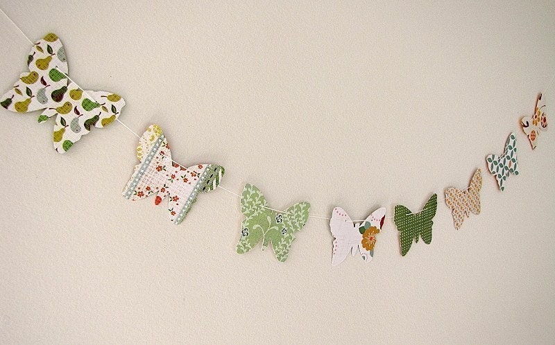 Green Butterfly Garland