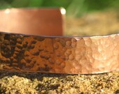 Hammered Copper Cuff Bracelet - Hand Forged,  Hammer Textured, Size Medium, Unisex Cuff Bracelet