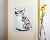 Calico Cat Illustration - Free US Shipping