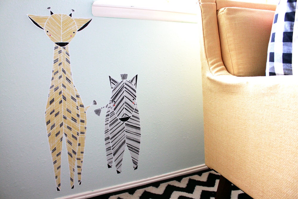 Zebra Reusable Fabric Wall Decal - Large Wall Sticker