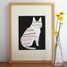 Neon Striped Cat Illustration - Free US Shipping