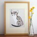 Calico Cat Illustration - Free US Shipping