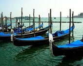 Ready To Ship Photograph Cobalt Blue Venice Gondola's - 8x10
