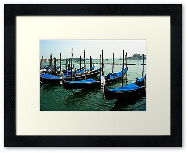 Photograph Blue Venice Gondola's - 8x10