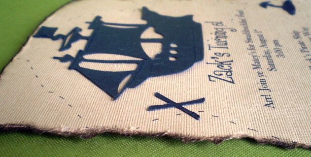 Pirate Party Invitations - Treasure Map - Set of 12