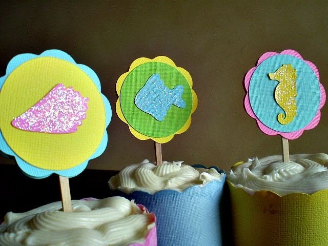 Mermaid Party Cupcake Toppers - Melinda
