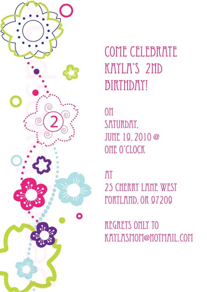 Printable Custom Sakura Flowers Birthday Invitation 5x7 You Print PDF