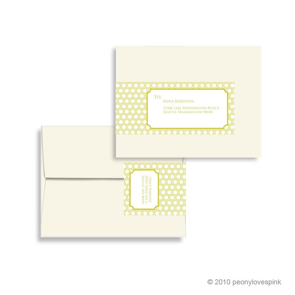 Printable Envelope Wrap Editable PDF for A2 Envelopes in Honeycomb