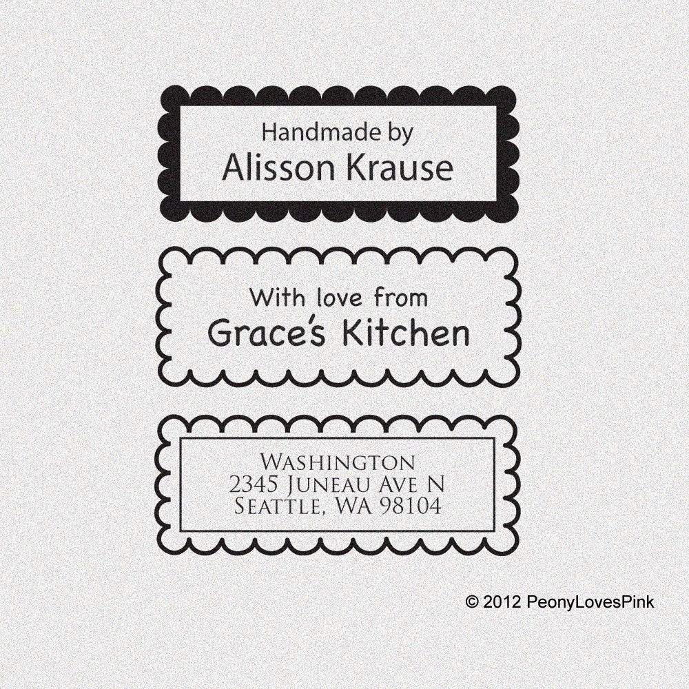 Scallop Rectangle Stamp 2 3/8 x 7/8 inch
