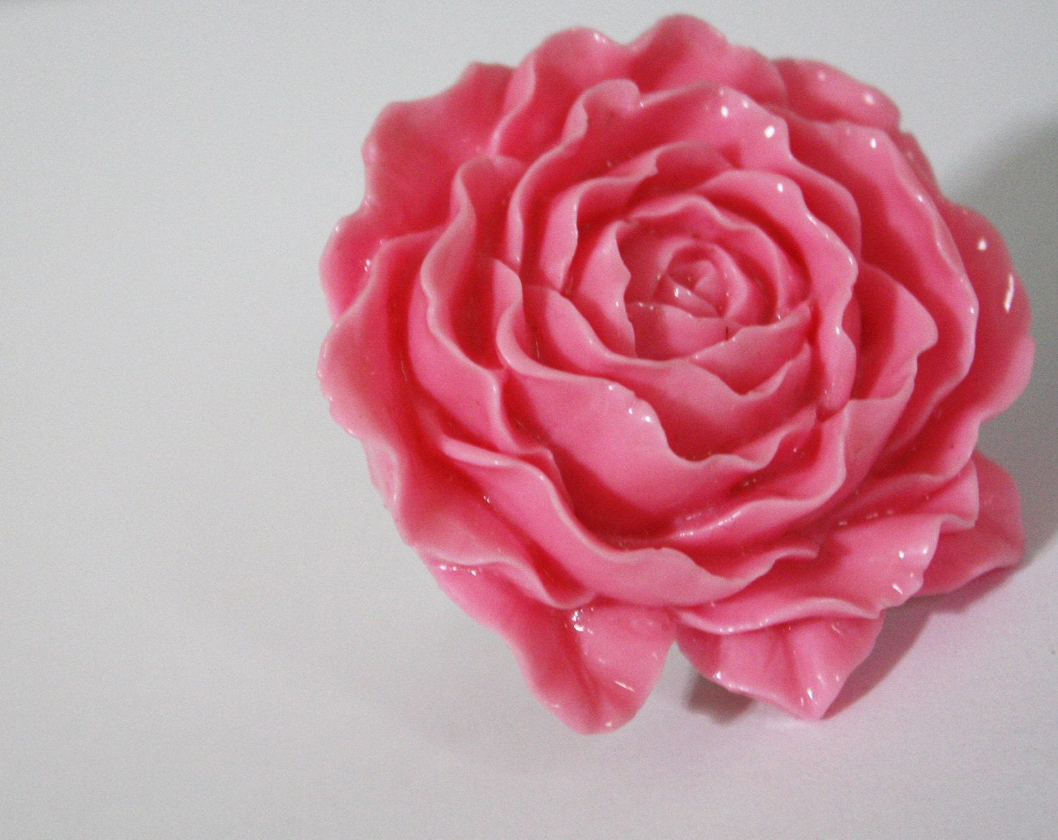 Light Pink and Silver Rose Cocktail Ring