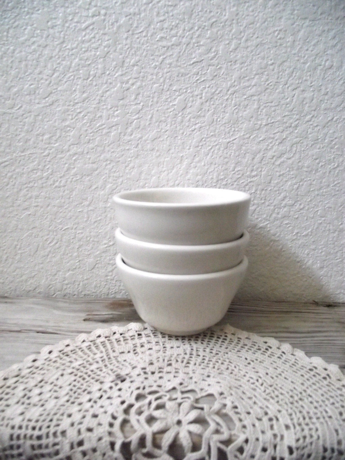 Vintage Ironstone Bowls - White Ceramic - Vintage Kitchenware