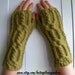 Antique Gold Fingerless Gloves - Pure Wool Knit Arm Warmers for Adults - UK