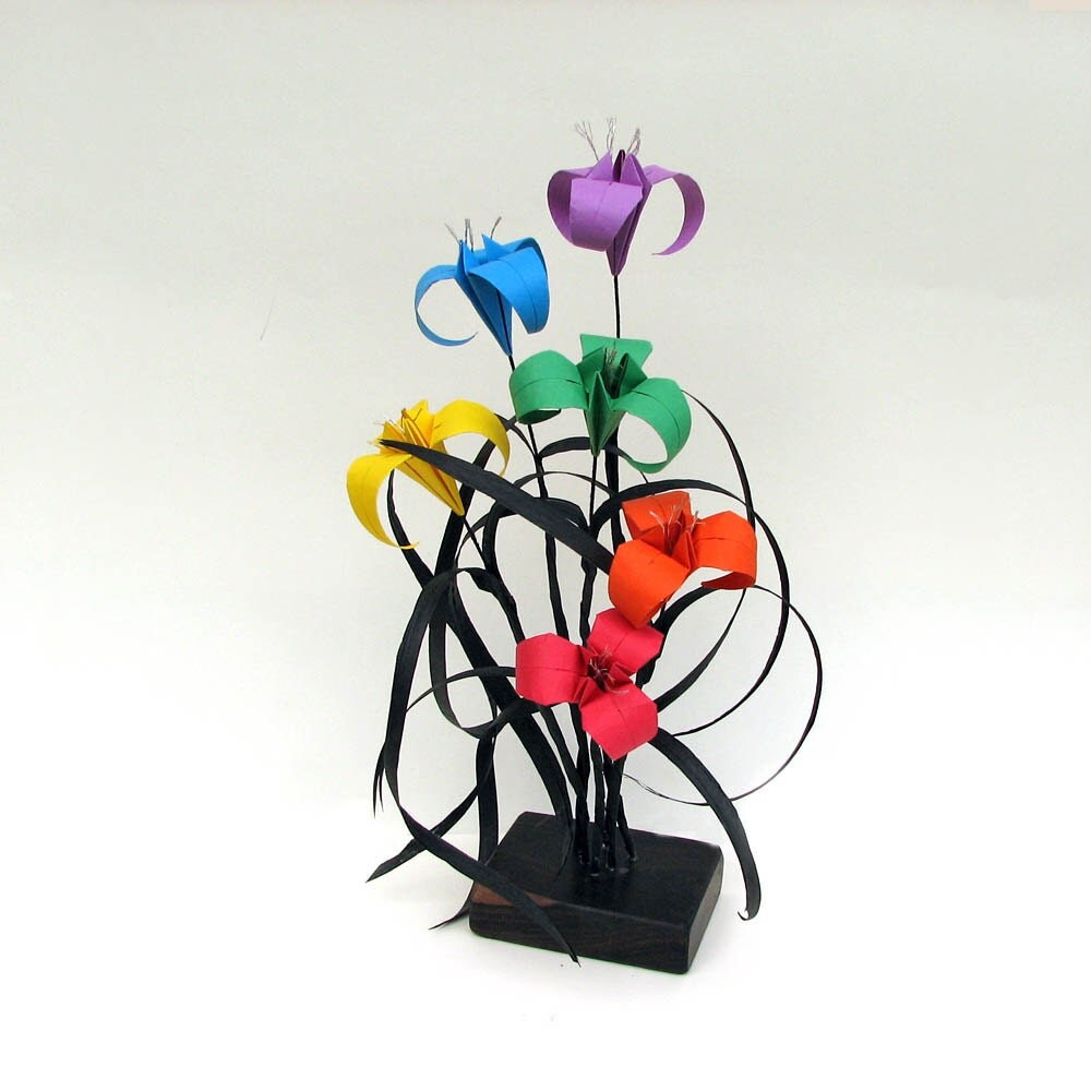 Imprismed Rainbow Luminescence - Origami Ikebana by Paper Disciple
