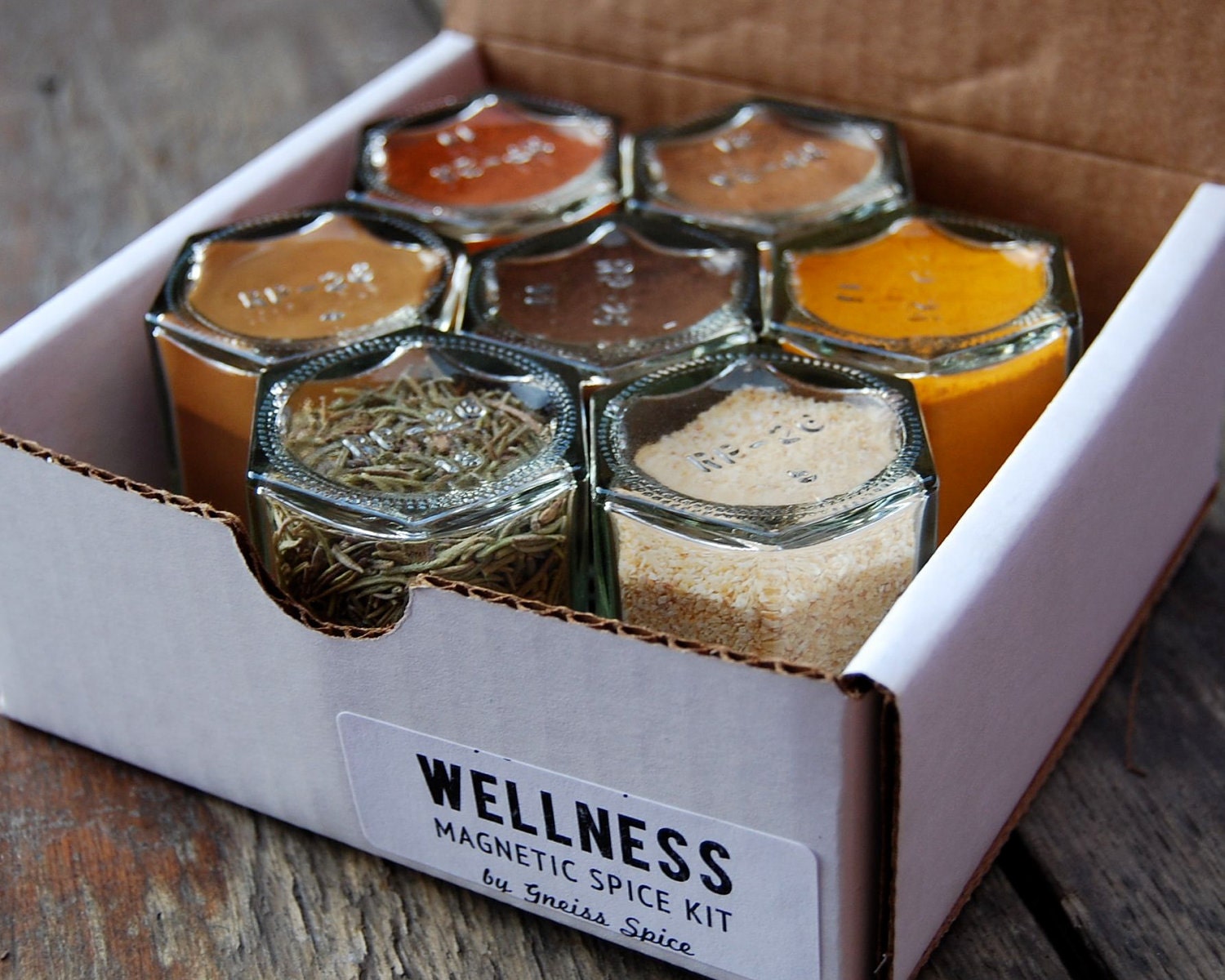 20% off. WELLNESS Kit: Magnetic Spice Kit Filled with 7 Organic Spices and Herbs that Help You Fight Disease.