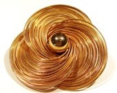 Twisted wire brooch with ball center - Dramatic - SALE
