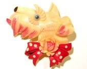Celluloid Scottie Dog Pin - Occupied Japan - SALE