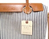 Weekender Tote in Blue and White Striped Ticking