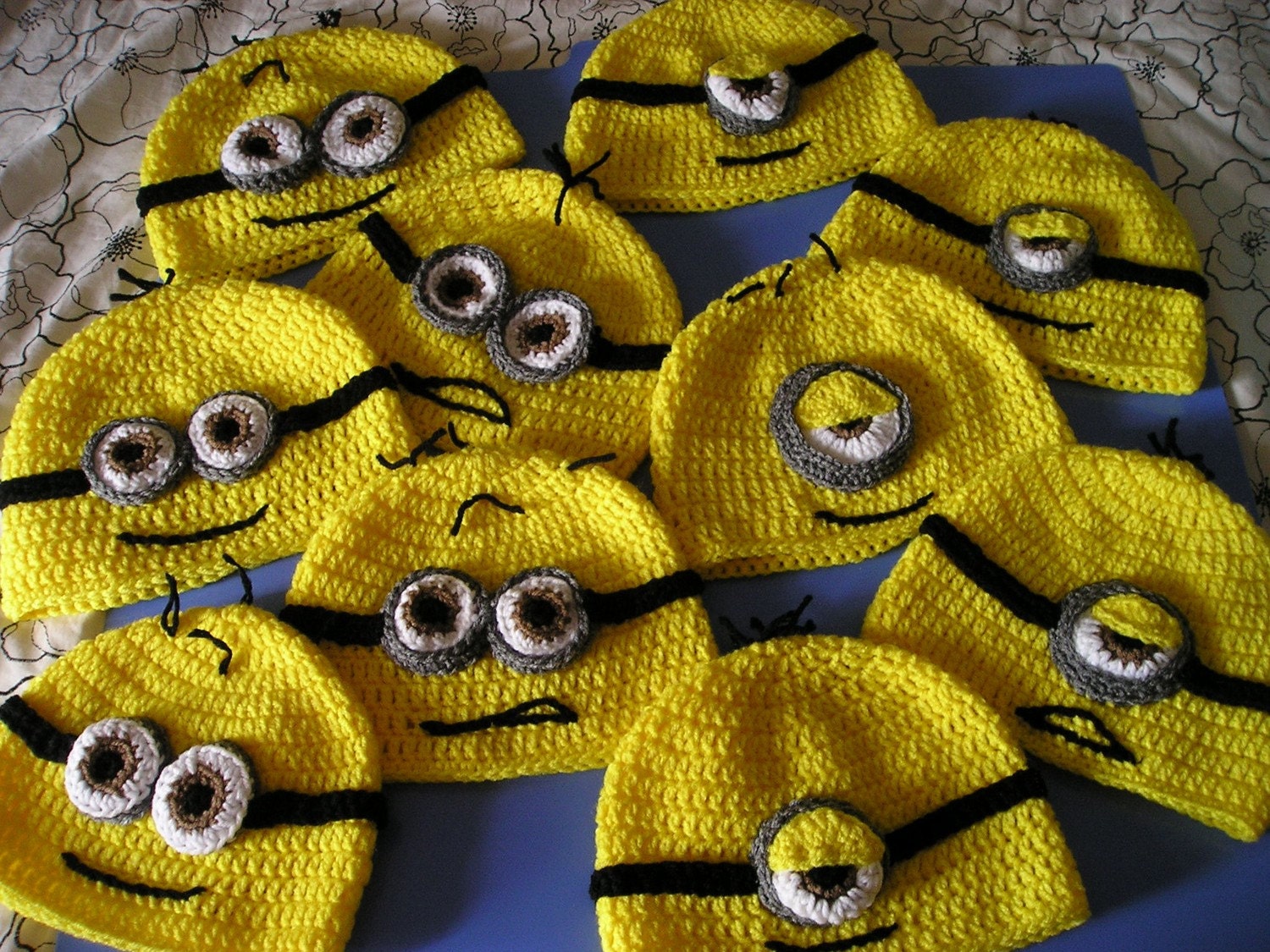 Despicable Me Minion Beanie or Earflap Hat with Ties made to order