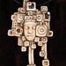 faux ivory polymer clay pendant- Adorned in Squares