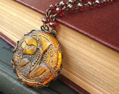 Fairy Ring Flower II - Orange tulip filigree necklace - Elysia