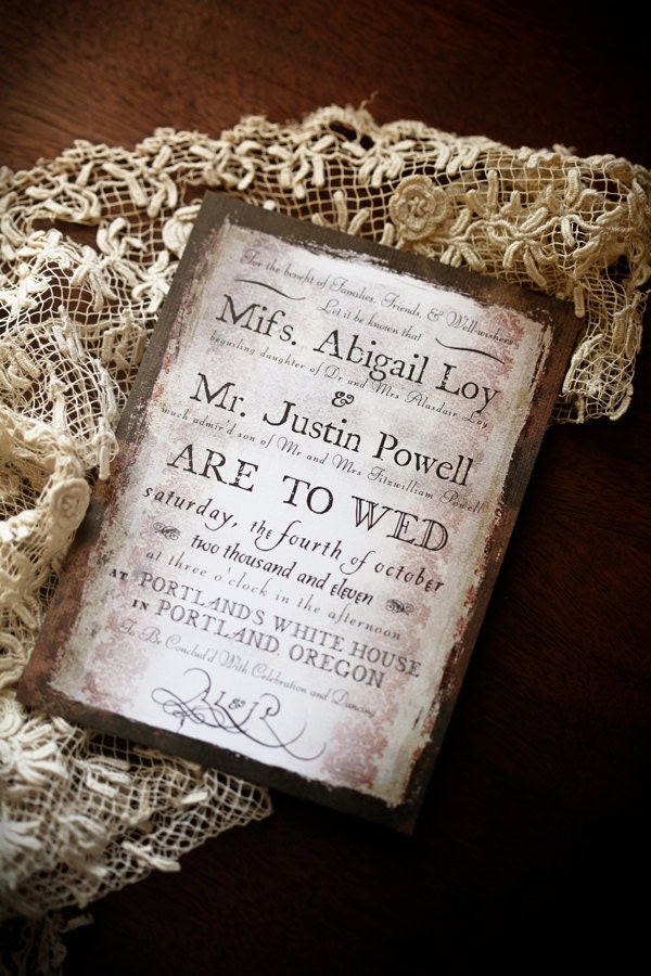 By George - Vintage / Steampunk Wedding Invitation Sample