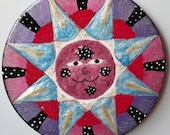 ON SALE  Decorative Frigde Magnet - Large Night Sun - Original Art OOAK