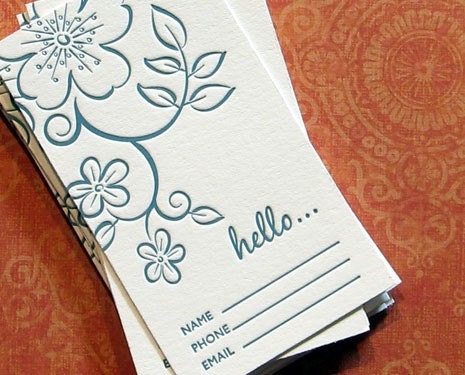 Hello - 10PK Letterpress Mini Calling Cards (HL103S10)