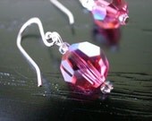 8mm Indian Pink AB Round Earrings