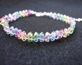 Swarovski Crystals Bracelet - Stripe Motif (pastel rainbow)
