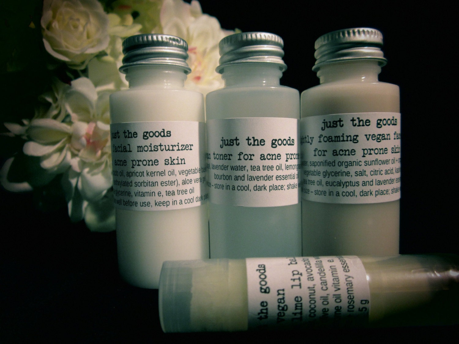 vegan skin care kit for acne prone skin - trial size, gift ready