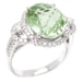 5.18ctw Oval cut light green topaz & diamonds engagement ring 14k white gold GTP100