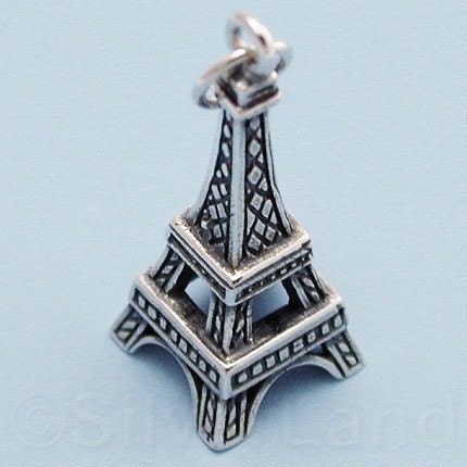 SALE - 1 Sterling Silver Eiffel Tower Charm -- (SCMA755)