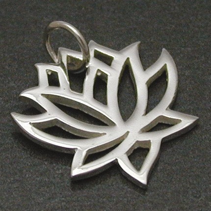 1 Sterling Silver Lotus Charm -- (SCMA558)