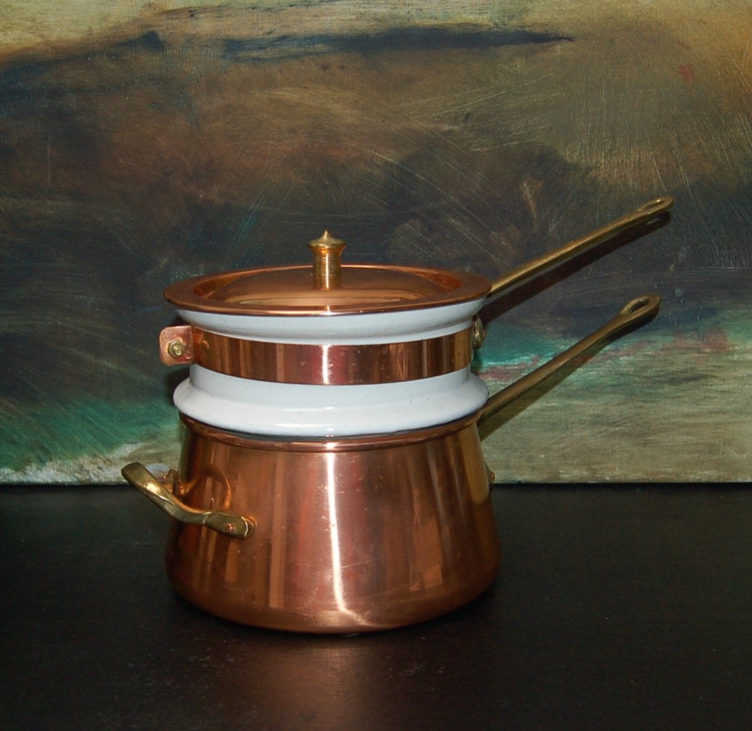 Vintage Copper Double Boiler in 3 by BridgetsCottage
