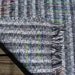 Rag Rug, Handwoven - Grey, Black, White with Laid-in Rainbow (Inv.ID 7-0980)
