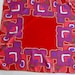 RESERVED for SANFORD - Vintage Scarf BoHo Mod Hippie Geometric Square Red Purple Pink Lavender 1980s